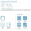 Kinequartz Profilé 2P XXL Kinedo - Double Porte de Douche Pivotante Sans Seuil