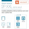 Smart Design 2P XXL Sans Seuil Kinedo - Verre Sérigraphié - Portes de Douche Pivotantes Intérieur / Extérieur