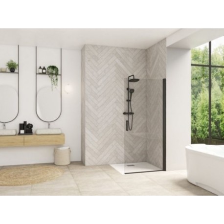 Smart Solo P Kinedo - Verre Transparent - Paroi de Douche Simple Pivotante pour Espace Ouvert
