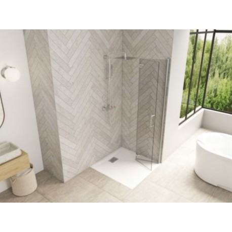 Smart Design Solo S Kinedo - Verre Transparent - Paroi de Douche Simple Pliante pour Espace Ouvert