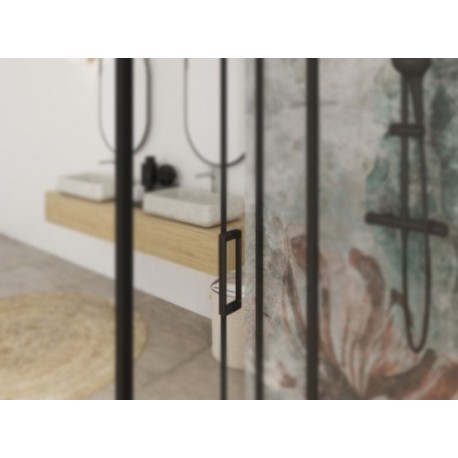 Smart P Sans Seuil Kinedo - Verre Transparent - Porte de Douche Pivotante Intérieur / Extérieur pour Espace Ouvert