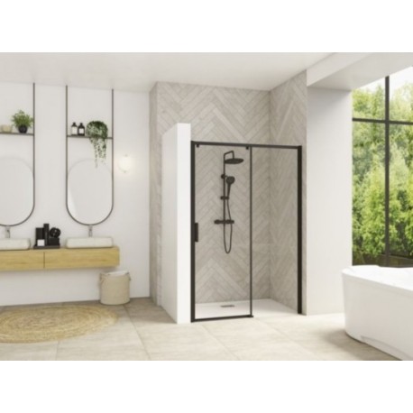 Smart Design C Sans Seuil Kinedo - Verre Transparent - Paroi de Douche avec 1 Volet Coulissant