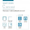Smart Design C Sans Seuil Kinedo - Verre Transparent - Paroi de Douche avec 1 Volet Coulissant