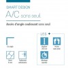 Smart A/C Kinedo Sans Seuil - Paroi Douche d'Angle Sérigraphiée et Coulissante