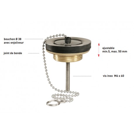 Bonde Lavabo Laiton À Bouchon Valentin