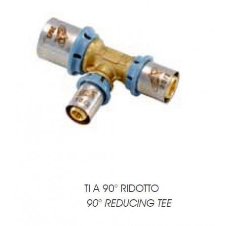 Raccord Té 90° Réduit Unidelta à Sertir Multicouche
