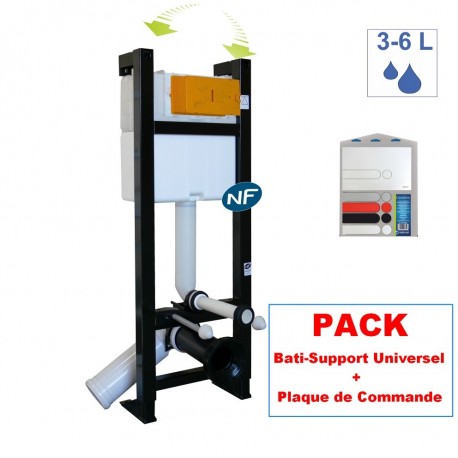 Pack Bâti-Support Autportant Evo Regiplast + Plaque de Commande Caméléon pour WC Suspendu