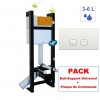 Pack Bâti-Support Autportant Evo Regiplast + Plaque de Commande Plain pour WC Suspendu